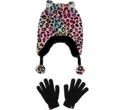 Plush Leopard Hat Set