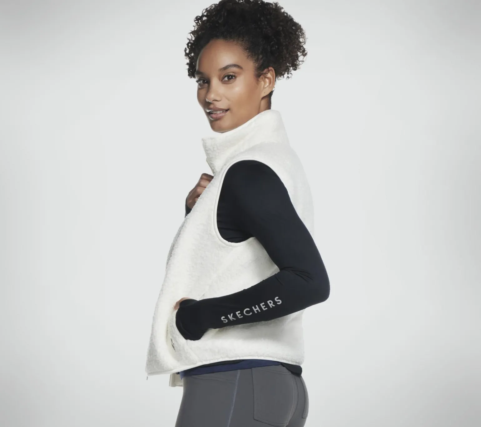 Skech Sherpa Cropped Vest