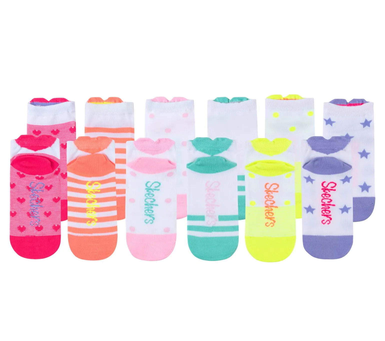 6 Pack Low Cut 3D Heart Socks