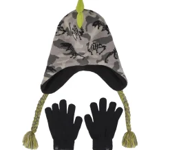 Dino Camo Jacquard Hat And Glove Set